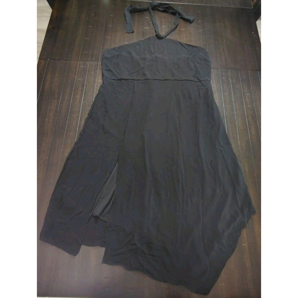 Wild Fable Chiffon Dress Asymmetrical Hem Halter Tie Black XXL Whimsical Fairy